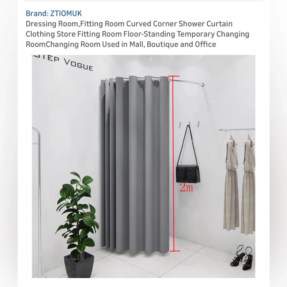 Amazon‎ Fitting Room Curved Curtain Panel Room Darkening Curtain